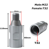 Forets à noyau en strass convertibles M22 T32 11/4-7 adaptateur de filetage convertisseur de connexion de foret à noyau de diamant