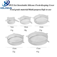 Ensemble de couvercles extensibles en silicone pour la conservation des aliments, résistants à la chaleur et au froid, adaptés aux aliments, réutilisables, 5 tailles, pour la cuisine et le stockage au réfrigérateur