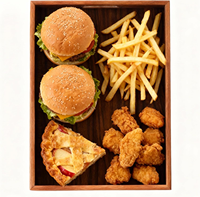 Plateau rectangulaire en bois de noyer pour thé à bulles, gâteaux, pain, petit-déjeuner, collations, fournitures hôtelières, plateau à thé pour restaurant