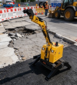 Elektrische rupsdemolitierobot met telescopische arm voor structurele renovatie en constructie in gevaarlijke omgevingen - Product Image 1