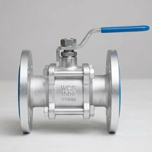 Válvula de bola de tres piezas de acero inoxidable SS304 de paso completo con extremo bridado, accionada por palanca, para tuberías de gas industrial, manual OEM - Product Image 3