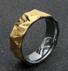 Người Đàn Ông Mỹ Của <span class=keywords><strong>Tungsten</strong></span> Vòng Thép 8Mm Vàng Sóng Lõm Người Đàn Ông Của <span class=keywords><strong>Tungsten</strong></span> Nhẫn Vàng Người Đàn Ông Xe Máy Đồ Trang Sức - Product Image 2