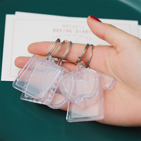 Porte-clés en acrylique transparent personnalisé pas cher avec logo imprimé numériquement, cadre photo en plastique vierge, insert transparent pour photo