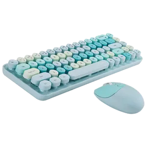 ミニミックスカラーキーOEMファクトリータイプライターキーボード2.4Gワイヤレスキーボードとマウスコンボセット