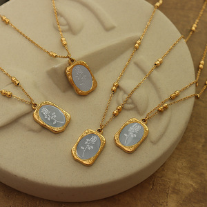 <span class=keywords><strong>Collar</strong></span> de Rosa con Espejo Mágico de Lujo para Mujer, Acero de Titanio, Chapado en Oro de 18k, Cadena para Clavícula - Product Image 3