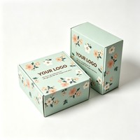 Boîte en carton recyclé personnalisée avec logo, boîte en carton ondulé pliable imprimée avec des fleurs, boîte d'emballage pour l'expédition de cadeaux et de vêtements
