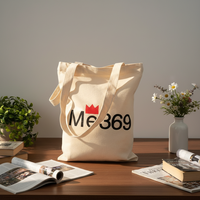 Sacs en toile beige en coton vintage avec logo de marque imprimé en sérigraphie personnalisée au design élégant pour filles
