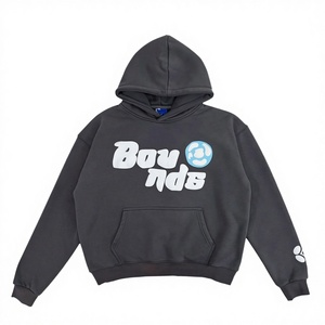 Sudadera con Capucha de Felpa de Algodón Estilo Urbano Vintage - Diseño Personalizado de Lujo en Color Sólido con Estampado Puff para Hombre, Mujer y Niños - Product Image 3