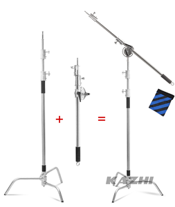 KAZHI, venta al por mayor, soporte <span class=keywords><strong>de</strong></span> <span class=keywords><strong>luz</strong></span> C resistente <span class=keywords><strong>de</strong></span> acero inoxidable <span class=keywords><strong>de</strong></span> 3,3 M, trípode <span class=keywords><strong>de</strong></span> fotografía para estudio <span class=keywords><strong>de</strong></span> fotografía, Flash <span class=keywords><strong>de</strong></span> <span class=keywords><strong>luz</strong></span> <span class=keywords><strong>de</strong></span> vídeo - Product Image 1