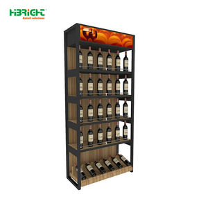 מתלה יין פלדה מעץ כבד עם תצוגה חד צדדית אישית מדפים עיצוב freesting - Product Image 2