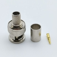 Connecteur Coaxial RF en Zinc pour vidéosurveillance, connecteur mâle à sertir, 1 pièce, RG6 RG59 RG58
