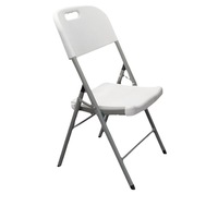 Chaises pliantes en plastique moulé par soufflage en métal au design moderne pour la maison Salle à manger Conférence Cantines Réception Expositions Salles de location