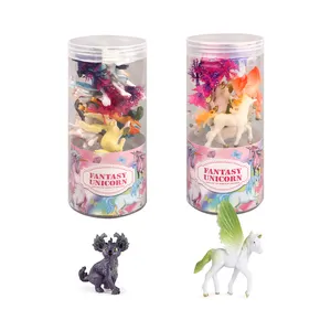 Unicorn modeli elf at mini katı plastik figür oyuncak masa dekorasyon için