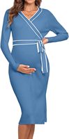Robe pull de maternité à manches longues, col en V, tricot décontracté, tenues pour femmes enceintes, ODM