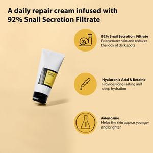 Soin de la peau pour soulager les rougeurs, réparation quotidienne des peaux abîmées, crème hydratante pour le visage à la mucine d'escargot à 92% - Product Image 5