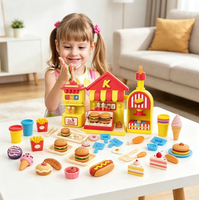 Juego de simulación de heladería con masa de colores para niños, juguete de postres DIY, arcilla de 12 colores, accesorios aleatorios, regalo de cocina de juguete para niñas