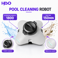 Robot de nettoyage de piscine automatique sans fil rechargeable, nettoyeur de fond, de parois et de surface de piscine, autonomie de 150 minutes, 12V