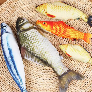 Vente en gros simulation poisson chat jouet rempli coton lavable électrique chargeur Usb mobile interactif 3d poisson animal chat jouet - Product Image 5