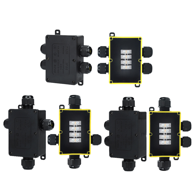 F1 F2 F3 IP68 Outdoor Waterproof Junction Box Wire and Cable Connector Terminal Rain Proof Boxs for Wiring Accessories 40A 250V