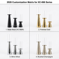 Ensemble de 3 chandeliers en métal et verre faits à la main et personnalisés - Durables, portables et écologiques pour les mariages