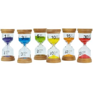 JIN PENG Set di 6 Clessidre in Legno da 1-30 Minuti per Gestione del Tempo dei Bambini, Decorazione Casa e Ufficio - Product Image 6