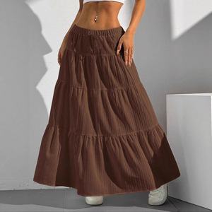 Fitspi nuovo arrivo Maxi gonna <span class=keywords><strong>bianca</strong></span> da donna cravatta posteriore ampia gonna altalena europea elegante ampia gonna lunga estiva da <span class=keywords><strong>spiaggia</strong></span> Boho Ch - Product Image 3