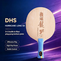 Raquette de tennis de table DHS HURRICANE LONG X5 en bois pur 7 couches + carbone, durable et écologique, avec caoutchouc à picots, vente en gros