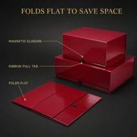 Boîte cadeau magnétique pliable en une seule pièce à 7 panneaux pour bijoux, montres, chaussures, vêtements, cadeaux de mariage et d'anniversaire