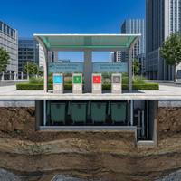 RNKJ Station de Collecte des Déchets Souterraine Intelligente Moderne en Acier avec Induction Automatique du Couvercle et Surveillance IoT
