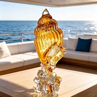 Coquille spirale en cristal d'ambre, sculpture décorative pour cabine de bateau et intérieur nautique