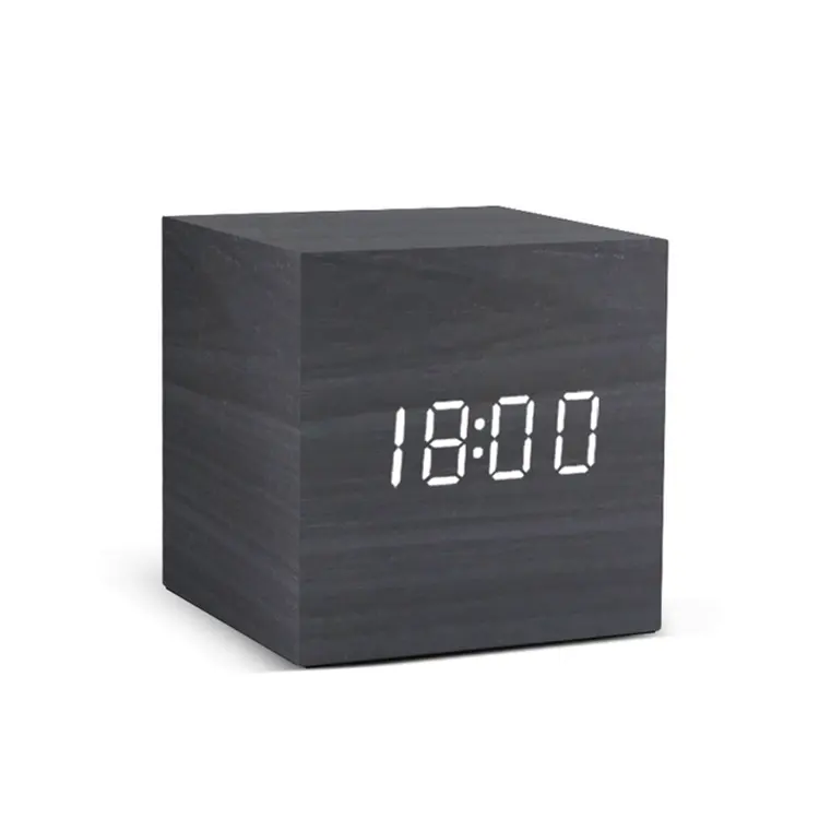 Показывает яркость времени температуры и Звуковое управление usb простые цифровые бамбуковые деревянные электронные часы