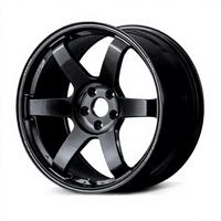 Nouvelles jantes de course en alliage d'aluminium forgé TE37 SAGA S-plus Style 17/18/19 pouces 5x100 5x114.3 légères concaves finition noire JDM