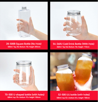 Bouteille en plastique PET transparente pour boissons, bouteilles en plastique jetables avec bouchon à vis pour jus de fruits, boissons gazeuses, thé, soda