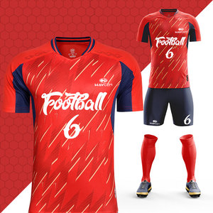 Set da calcio per bambini estivi maglia da calcio a scollo a V con taglio automatizzato e sublimazione per allenamento Top Style - Product Image 3