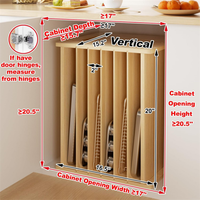 Organisateur vertical en bois à 7 compartiments pour placard de cuisine, idéal pour ustensiles de cuisson et documents