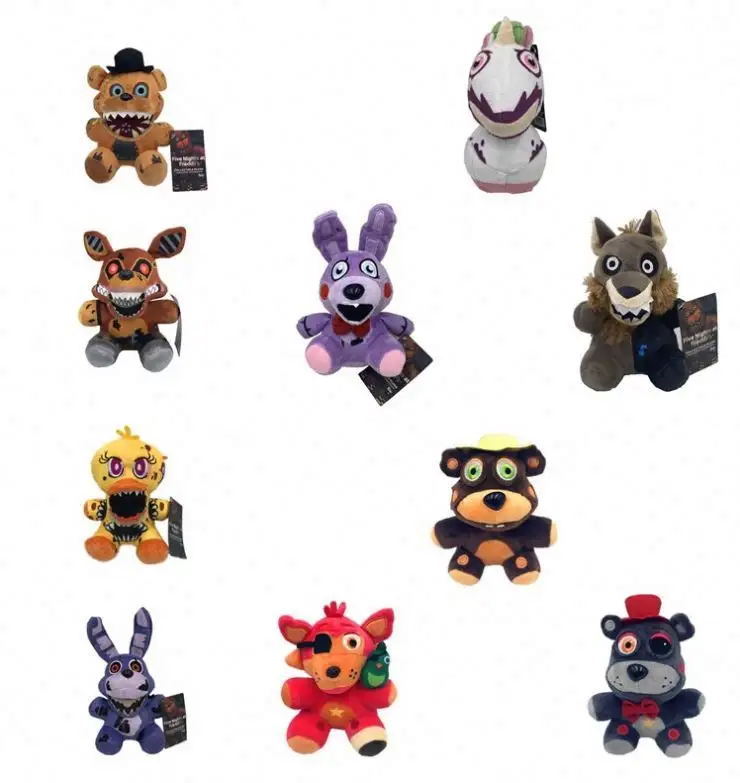 Freddy FNAF bebekler & doldurulmuş oyuncaklar 2023 sıcak beş gece doldurulmuş hayvan oyuncaklar altın Freddy Fazbear Mangle Foxy ayı Bonnie peluş