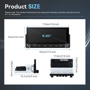<span class=keywords><strong>Radio</strong></span> para Auto Android Podofo 4+64G 1 Din, Pantalla Incell de 6.86 Pulgadas, Audio para Auto, Carplay/Android Auto Inalámbrico, GPS, WiFi, Teclado Piano, OEM/ODM - Product Image 5