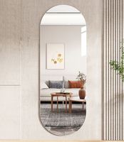 Miroir de salle de bain mural de luxe personnalisé, grand format, sans cadre, rond ou rectangulaire, en cuivre sans argent, avec éclairage LED