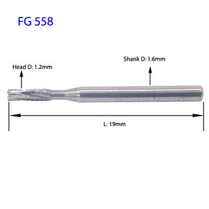 Răng cắt BUR tốc độ cao cắt chéo fg558 hình trụ hình dạng 1.2 mét đầu FG Carbide mũi khoan - Product Image 2