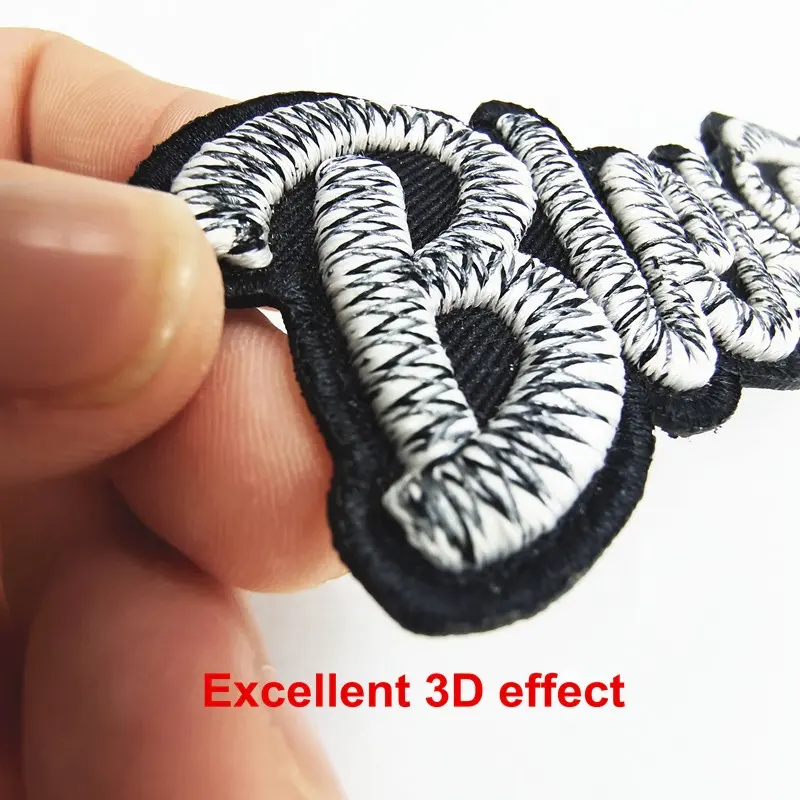 No minimum Request Custom 3D Puff letter Embroidery Patches Iron on Hat Patches