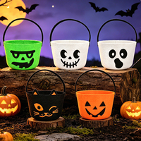 Wholesale Hatty Felt Round Waterproof Halloween Gift Buckets & Apple Boxes for Kids Decoration