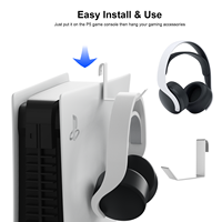 Soporte de Pared Metálico Multifuncional y Estable con Estación de Carga e Indicador LED de Carga para Consola Playstation 5 (Edición con Disco y Digital)