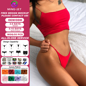 Culottes Femme Taille Basse Sexy à Coupe Haute 100% Coton Séchage Rapide Respirantes Logo sur la Ceinture Personnalisation Usine Vente Chaude - Product Image 1