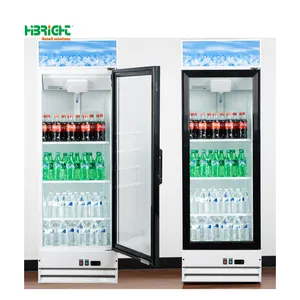 R290 Refrigerant Four Shleves Glass Swing Door Convenience Upright Chiller Merchandiser Supermarket Drink Refrigerator