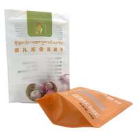 Bolsa de pie con cierre hermético resellable personalizada, ventana transparente, té, café, aperitivos, embalaje de alimentos, papel Kraft, bolsa PLA PBAT