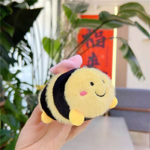Peluche Plushy Bees Bee Plush Keychain Soft Small Bee Stuffed Animal Toys Plushie Realistic Little <strong>Honey</strong> Honeybee-cartoon <strong>Charms</strong> - Product Image 3