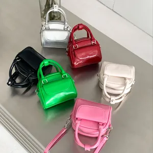 여성 패션 가방 도매 작은 캔디 컬러 멋진 핸드백 가방 토트 작은 사각형 메신저 가방