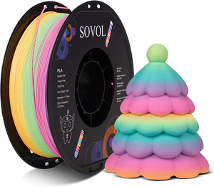 Filament PLA Sovol 3D multicolore mat à changement rapide, dégradé arc-en-ciel, bobine de 1 kg (2,2 lb) pour imprimante 3D - Product Image 1