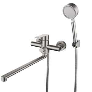 Robinet de <span class=keywords><strong>cuisine</strong></span> mural en acier inoxydable au design moderne Robinet de bidet à 1 poignée pivotant à 360 ° Robinet d'évier chaud et froid - Product Image 1