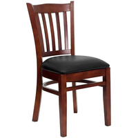 Chaises de restaurant en bois avec siège rembourré noir, chaises de salle à manger en bois massif pour café, bistrot, hôtel, banquet